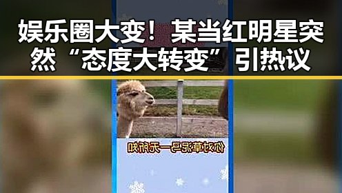 娱乐圈大变！某当红明星突然“态度大转变”引热议